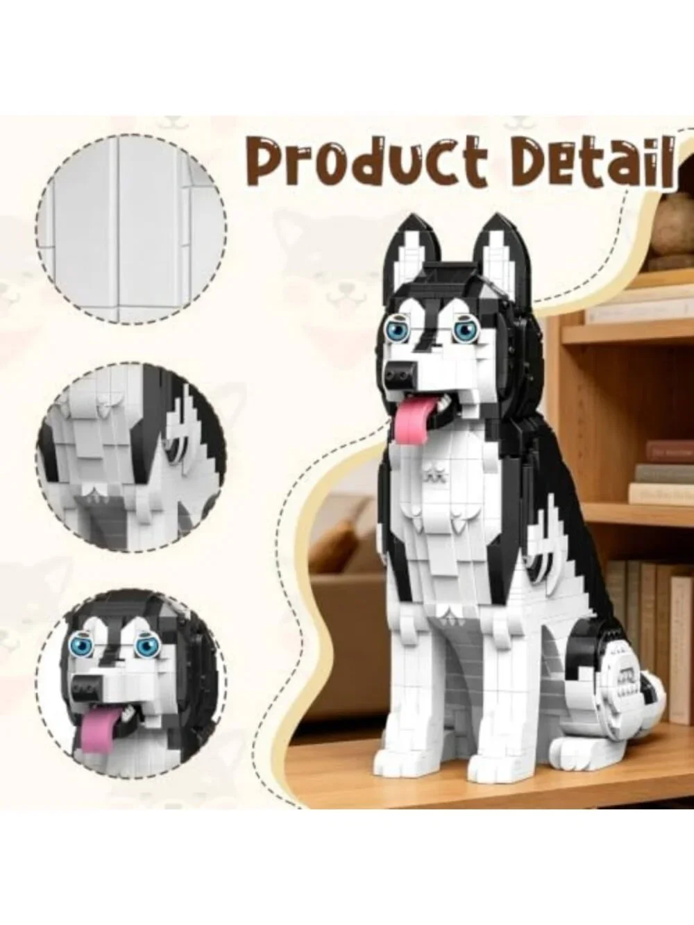 Realistic Dog Model Kit - 1439-Piece Building Blocks Set for Creative Play